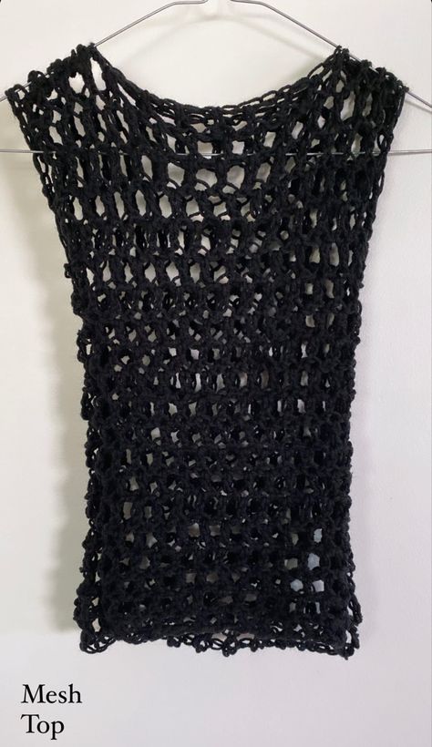 Crochet Mesh Top, Body Accessories, Mesh Top, Yarn, Mesh, Knitting, Crochet, Black