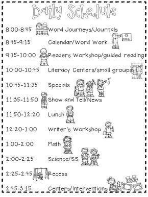 FREE Daily Schedule Reproducible. Organization, Classroom Management, and Scheduling tips and techniques to operate a smooth kindergarten classroom. 2nd Grade Daily Schedule, Kindergarten Schedule, Kindergarten Organization, Classroom Schedule, Organization Classroom, Daily Schedules, Classroom Routines, Beginning Of Year, Kindergarten Class