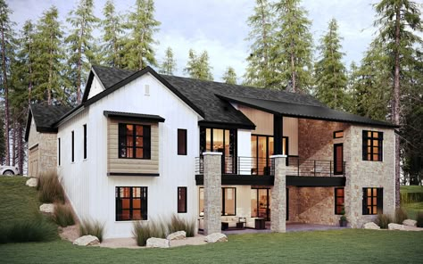 Modern Ranch Farmhouse, Farmhouse Design Exterior, Monument Colorado, Modern Farmhouse Ranch, Castle Rock Colorado, Ranch Farmhouse, Modern Castle, Lake Houses Exterior, House Plans With Photos