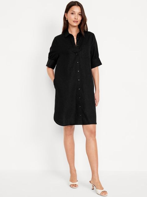 Linen-Blend Shirt Dress #dresstoimpress #dresstoimpressideas #outfits #dtiyschallenge #roblox #picnic\. Find out more here 👉 https://whispers-in-the-wind.com/ultimate-guide-dress-to-impress-for-every-occasion/?impress656 Dresses With Tennis Shoes, Red Floral Sundress, Navy Sweater Dress, Maternity Dresses Summer, Polished Casual, Chic Pants, Casual Tanks, Navy Linen, Denim Mini Dress