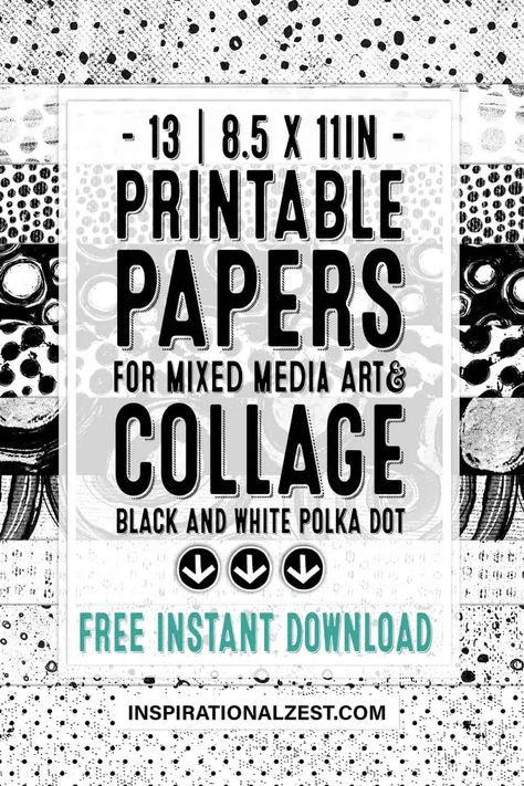 Download Free! Black and White Printable Papers can be printed on an ink jet or laser printed and used in your personal DIY arts and crafts projects. Print on a variety of paper media for collage, cardmaking, scrapbooking and more. #mixedmediacollage #printandcut #pattern #printable #papercraft Journal Designs Printable Black And White, Decoupage Paper Printable Free Black And White, Black And White Junk Journal Ideas, Black And White Ephemera Free Printables, Free Black And White Printables, Black And White Images Free Printable, Design Paper Printable Free Prints, Black And White Junk Journal, Black And White Prints Printable