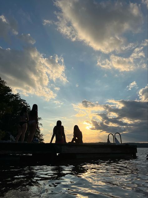 Couple On Dock Aesthetic, Jumping Off Dock Aesthetic, Obx Visualization, Obx Shifting, Lake Wallenpaupack, 2024 Books, Lake Vibes, Cabin Vibes, Summer Wishlist