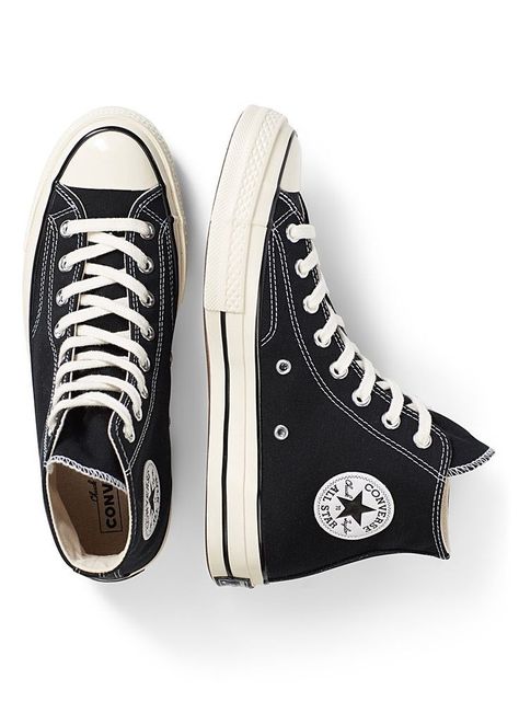 Black Chuck 70, High Top Sneakers Men, Canvas High Top Sneakers, Shoes Sneakers High Tops, Senior Fashion, Black Chucks, Dr Shoes, Fashion Shoes Sneakers, Chuck 70