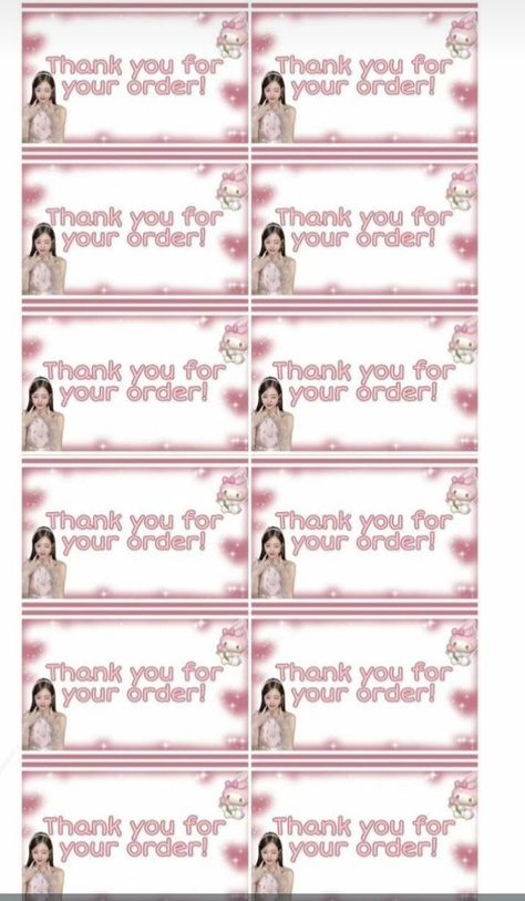 Thank You Mail Sticker Kpop, Thank You Kpop, Kpop Sticker Template, Thank You Mail, Freebies Kpop, Kpop Freebies, Kotak Bento, Thank U Cards, Kawaii Diy Crafts