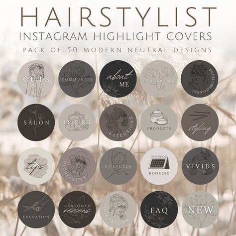 Hairstylist Instagram Story Highlight Covers | Minimal Moody Neutral IG Highlight Bubblesinstagram highlight, instagram highlight covers, instagram highlight covers icon, instagram tamples  | #instagram #highlight #cover #icons #instagood Hair Stylist Instagram Highlight Cover, Hair Stylist Highlight Covers, Instagram Hair Account Names, Hairstylist Instagram Usernames, Highlight Bubbles Instagram, Hairstylist Instagram Highlight Icons, Hairstylist Highlight Covers Instagram, Hair Instagram Highlight Cover, Cosmetology Instagram Names