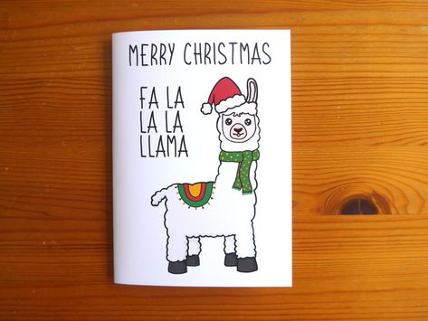 Llama Puns, Llama Illustration, Pun Cards, Biro Art, Christmas Puns, Pun Card, Christmas Deals, Christmas Card Design, Christmas Greeting Cards