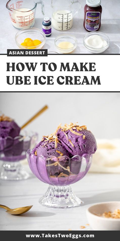 Ube Ice Cream Recipe With Machine, Ube Ice Cream Recipe, Macaroon Cookies Recipe, Fruit Tea Recipes, Aesthetic Recipes, Ube Ice Cream, Boba Tea Recipe, Cafe Recipes, Ice Cream Recipes Machine