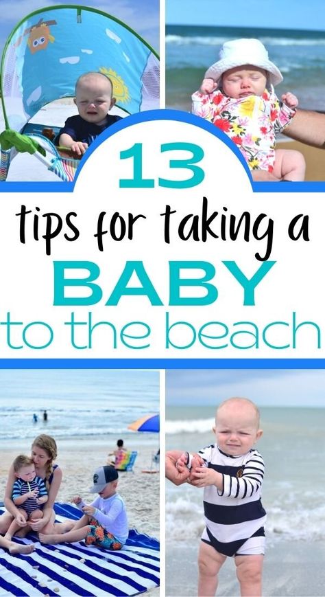 Baby To The Beach Tips, Infant Vacation Packing List, Infant Beach Hacks, 8 Month Old Beach Trip, 3 Month Old Beach Essentials, Babies At The Beach Tips, Fitted Sheet Beach Hack, 3 Month Old Beach Trip, Beach Day With Baby