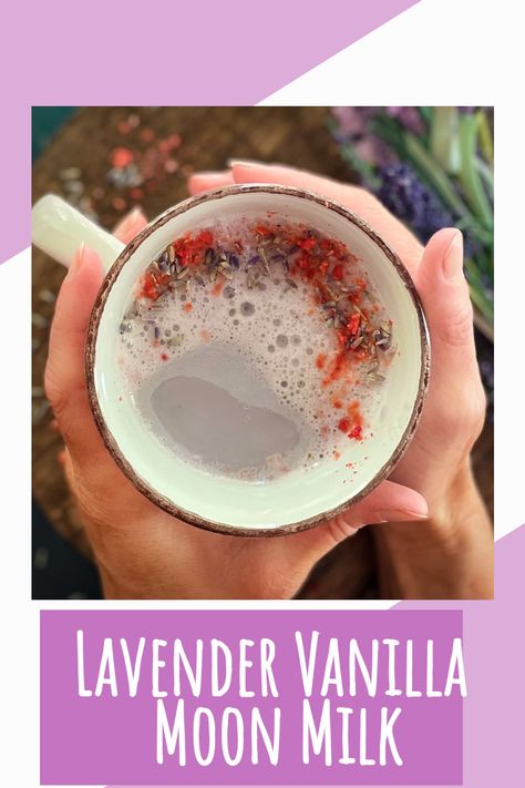 With this natural sleep aid recipe for lavender vanilla moon milk, you can rest easy knowing that this dairy-free concoction is the perfect solution to get you sleeping soundly. Click for the easy recipe and read about the science behind it! Moon Milk Recipe For Sleep, Honey And Lavender, Moon Milk Recipe, Natural Sleep Aid, Moon Milk, Milk Benefits, Milk Tea Recipes, Lavender Recipes, Lavender Extract