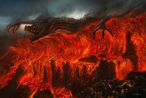 #fire, #lava, #dragon, wallpaper Lava Dragon, Wrath Of The Titans, Sea Illustration, Tiger Illustration, Dnd Dragons, Creature Artwork, Fantasy Films, Art Bible, Fantasy City