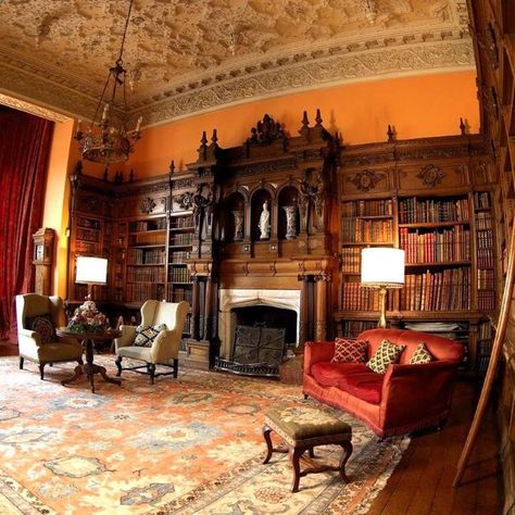 I wish my library looked like this one at Arley Hall in England Victorian Home Library, Arley Hall, Victorian Library, Library Study Room, Victorian Interiors, Architecture Model Making, Victorian Decor, Home Libraries, National Trust