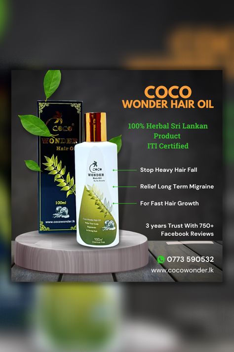 COCO Wonder Hair Oil Product Social Media Post Hair Oil Advertisement, Product Social Media Post, Advertising Poster Design, Skin Glowing, Black Seed Oil, Hair Growth Faster, Unique Poster, Organic Skin, Design Graphics