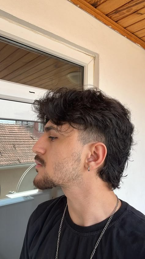 #mullet #goatee Mullet With A Fade, Mullet Hairstyle Mens Short Hair, New Haircut For Men 2024, Modern Mullet With Fade, Men Hair Mullet, Mullet Lungo Uomo, Modern Mullet Short Hair Men, Different Hairstyles For Men, Best Mullet Haircuts Men