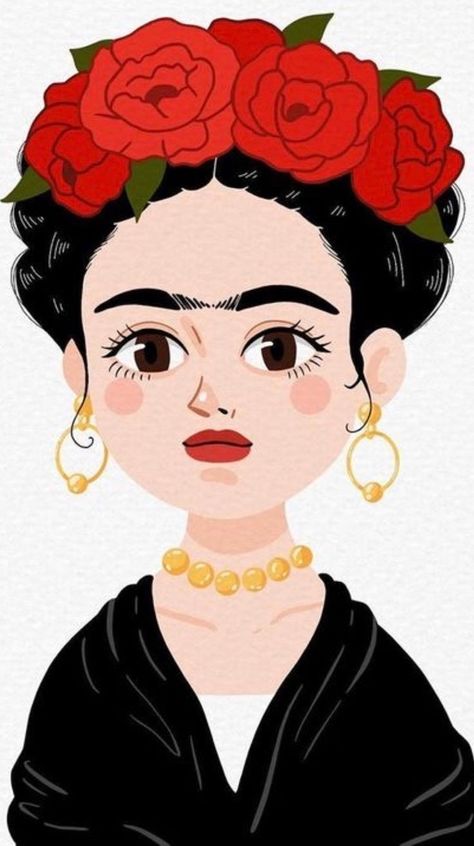 Frida Kahlo Cartoon, Illustrated Ladies, Kahlo Paintings, Frida Art, Frida Kahlo Art, Abstract Art Diy, Blue Aesthetic Pastel, Easy Drawings For Kids, Soyut Sanat Tabloları