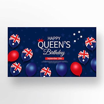 Blue balloon queen birthday banner Template Birthday Banner Template, Blue Balloon, Queen Birthday, Flag Background, Blue Balloons, Billiard Balls, Banner Template, Birthday Balloons, Birthday Banner