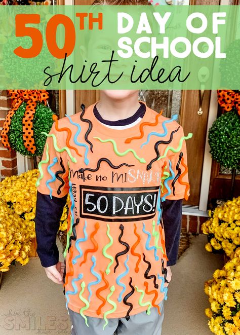 50th Day Of School Dress Up, 50 Days Of School Outfits, 50 Days Of School, Dress Up Tshirt, 50th Day Of School, Preschool Shirts, Silhouette Tutorials, School Dresses, School Parties