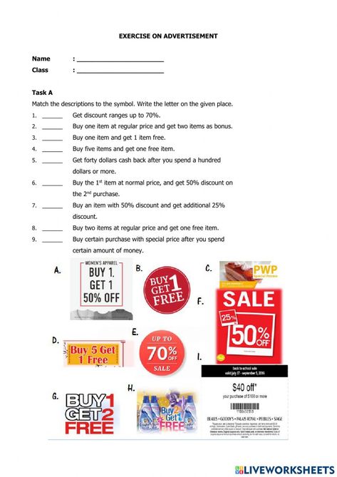 Advertising Worksheet, Advertisement Worksheet, English Liveworksheet, Marketing Classroom, Grade 3 English, English Lab, Language Journal, English Teaching Resources, Activities For Students