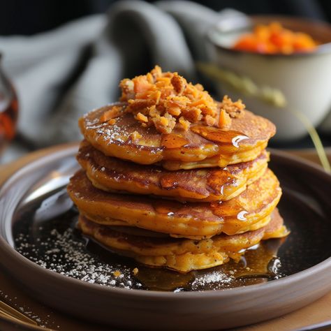 Sweet Potato Pancakes Egg White Pancakes, Oatmeal And Eggs, Sweet Potato Pancakes, Corned Beef Hash, Beef Hash, Berries Recipes, Potato Pancakes, Nutritious Snacks, Gluten Free Oats