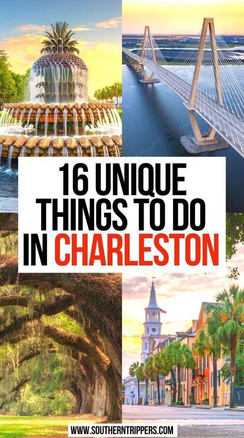 16 Unique Things to do in Charleston Bae Vacation, Visit Charleston Sc, Charleston Sc Things To Do, Cousins Trip, Charleston Itinerary, Savannah Georgia Travel, College Tours, Charleston Trip, Charleston Food