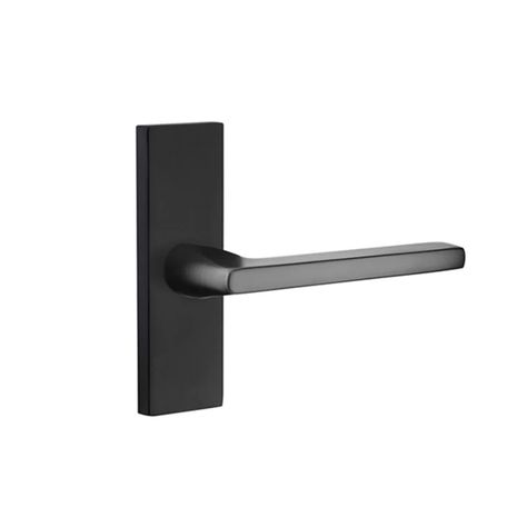 Emtek Passage Helios Lever with Stretto Trim | Wayfair.ca Modern Door Levers, Modern Door Lever, Indoor Door Handles, Lantern House, Future Farmhouse, Modern Door Hardware, Emtek Door Hardware, Black Door Knobs, Interior Door Knobs