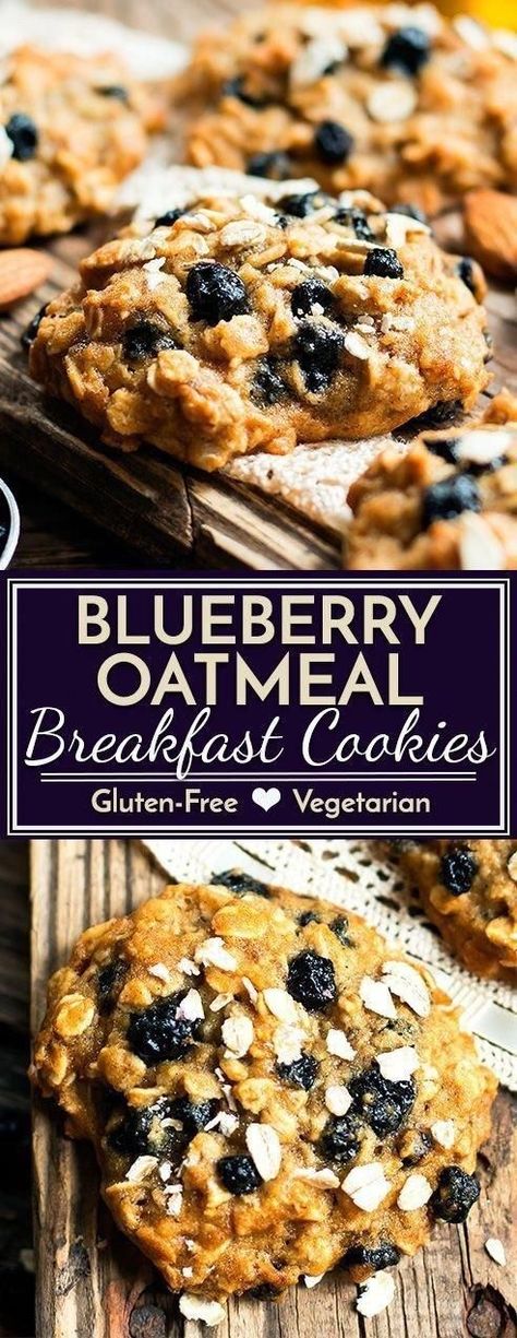 Blueberry Oatmeal Breakfast Cookies, Healthy Blueberry Oatmeal, Cookies Blueberry, Blueberry Oatmeal Cookies, Breakfast Cookies Gluten Free, Weight Watcher Desserts, Oatmeal Breakfast Cookies, Breakfast Cookie Recipe, Blueberry Oat