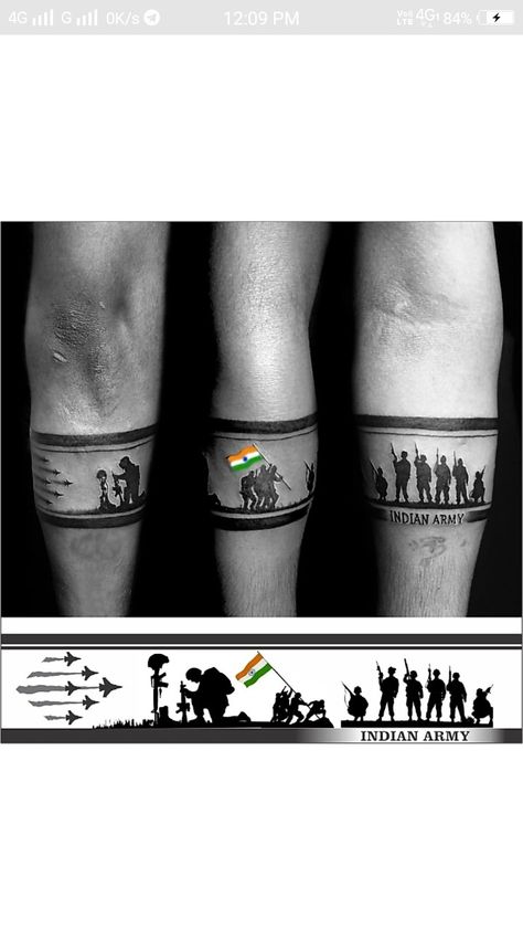 Army Band Tattoo, Rahul Tattoo, Army Tattoos For Men, Military Sleeve Tattoo, Wrist Band Tattoo, Band Tattoos For Men, Trishul Tattoo Designs, Promise Tattoo, Army Band