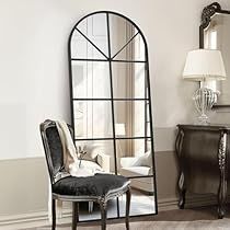 Arched Window Pane Mirror, Large Leaning Mirror, Antique Full Length Mirror, Leaning Floor Mirror, Arched Floor Mirror, Window Pane Mirror, Floor Length Mirror, Black Wall Mirror, Full Body Mirror