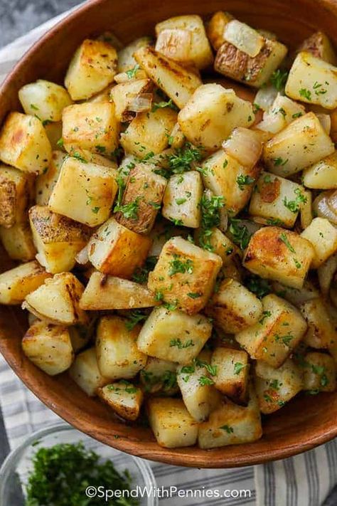 15 Recipes to Use Up Those Leftover Baked Potatoes in Your Fridge #purewow #dinner #recipe #cooking #ingredient #vegetable #food Easy Home Fries, Crispy Bacon In Oven, Home Fries Recipe, Leftover Baked Potatoes, Roti Panggang, Leftover Potatoes, Homemade Gnocchi, Home Fries, Spend With Pennies