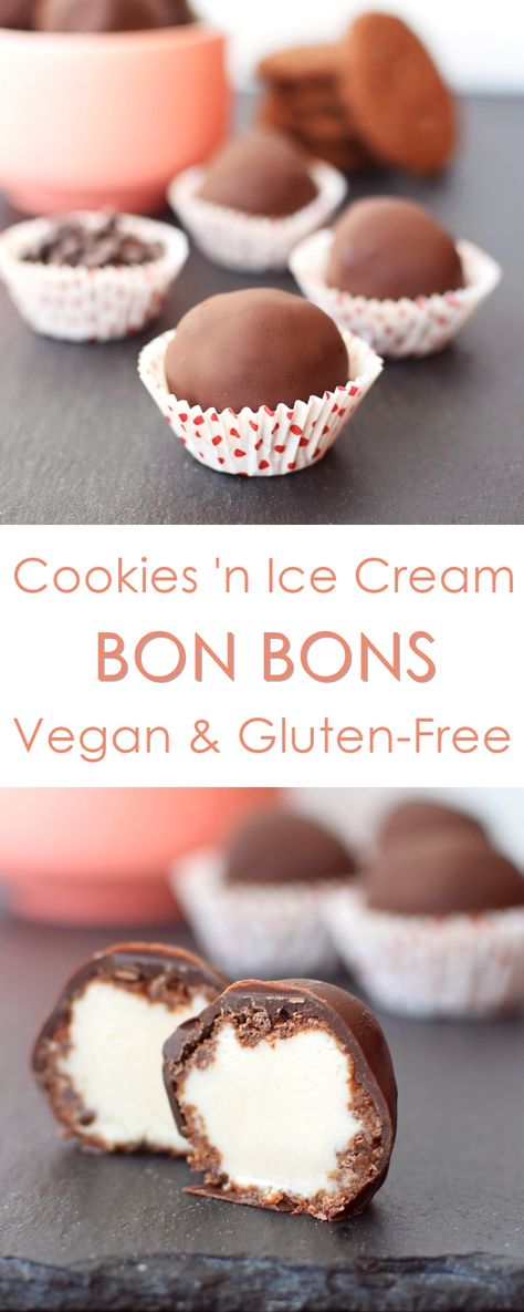 Ice Cream Bon Bons Recipe, Bon Bon Cookies, Cold Sweets, Go Dairy Free, Bon Bons Recipe, Vegan Ice Cream, Monkey Bread, Vegan Dessert Recipes, Vegan Treats