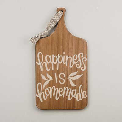 Winston Porter Happiness Is Homemade Bread Board Wall Décor Bread Board Ideas, Bread Board Wall, Kitchen Design Country, Painted Bread, Wood Board Crafts, White Kitchen Interior Design, Kitchen Beach House, White Kitchen Interior, Wooden Kitchen Signs