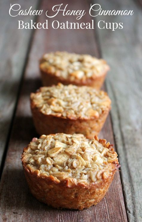 Cashew Honey Cinnamon Baked Oatmeal Cups Ww Treats, Macro Foods, Cinnamon Baked Oatmeal, Shred 10, Baked Oatmeal Cups, Honey Cinnamon, Baked Oatmeal Recipes, Oatmeal Cups, Freezer Breakfast