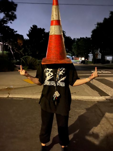 Cone Head Drawing, Cone Head, Skate Aesthetic, Reading Sheet Music, Object Heads, Ghost Photos, Cute Friend Photos, American Dream, Night Aesthetic