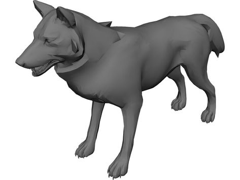 Wolf 3D Model - 3D CAD Browser Reference For Drawing, Wolf 3d, 3d Modeling, Cinema 4d, Zbrush, Drawing Reference, Lion Sculpture, Statue, Drawings