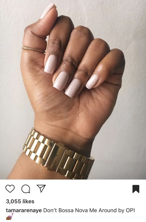 Trendy Nails Dark Skin, Nail Ideas Dark Skin Black Women, Nails With Gold Flakes And Rhinestones, Brown Skin Manicure, Minimalist Nails On Dark Skin, Elegant Nails Black Woman, Blush Nails Black Women, Dark Skin Neutral Nails, Nude Nails On Dark Skin