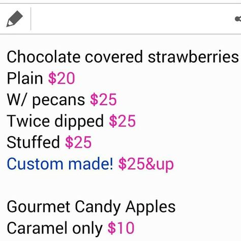 Chocolate Covered Strawberry price list per dozen Candy Apple Price List, Chocolate Covered Strawberries Pricing, Chocolate Covered Strawberries Price List, Prices For Chocolate Covered Strawberries, Chocolate Covered Strawberries Prices, Spooky Oreos, Candy Apples Caramel, Strawberry Business, Candy Fruits