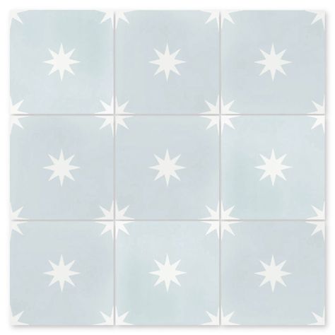 Villa Lagoon Tile 8" x 8" Straight Edge Cement Patterned Wall & Floor Tile | Wayfair Villa Lagoon Tile, Star Tile, Patterned Wall, Blue Floor, Patterned Floor Tiles, Tiles Price, Merola Tile, Moroccan Mosaic, Blue Tile