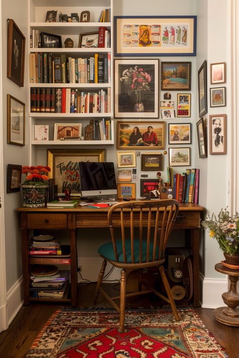 Cozy Desk Setup, All About Books, Setup Inspiration, Cozy Desk, Public Libraries, Dream Office, Rooms Ideas, Casa Vintage, Art Desk