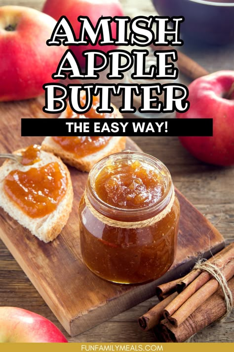 Simple Apple Butter Recipe, Canned Apple Butter Recipe, Apple Butter Recipe Stove Top, Apple Butter Stove Top, Stove Top Apple Butter, Amish Apple Butter Recipe, Apple Canning Recipes, Canning Apple Butter, Apple Jelly Recipe