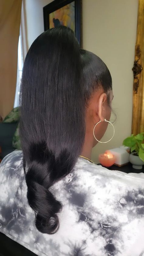 Genie Ponytail Weave, Ponytail With Curls, Genie Ponytail, Ponytail Weave, Digital Hair, Curled Ponytail, Hair Catalog, Ponytail Hair, Ponytail Hairstyles