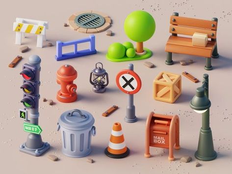 Simple Blender 3d Ideas, Lowpoly 3d, 3d Things, Blender Models, Low Poly Games, Props Art, Casual Art, Isometric Art, Blender Tutorial