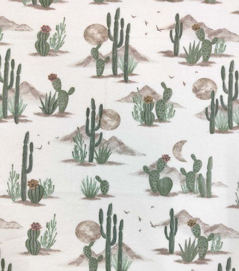 Adorable Desert Cactus Nursery Flannel Fabric for Your Little One's ComfortBring a touch of the desert to your baby's nursery with this charming Desert Cactus on Cream Nursery Flannel Fabric The soft and comfy flannel fabric is perfect for creating blankets, bibs, burp cloths, apparel accessories, and nursery decor accents that will keep your little one warm and comfortable The cute cactus print on a cream background adds a playful and stylish touch to any projectProduct DetailsWidth: 41 inchesContent: 100% CottonCare: Machine Wash Normal Cold, Nonchlorine Bleach, Tumble Dry Low, Cool Iron Cow And Cactus Nursery, Western Print Wallpaper, Cream Nursery, Cactus Nursery, Cow Nursery, Cactus Fabric, Western Pattern, Cute Cactus, Nursery Decor Boy