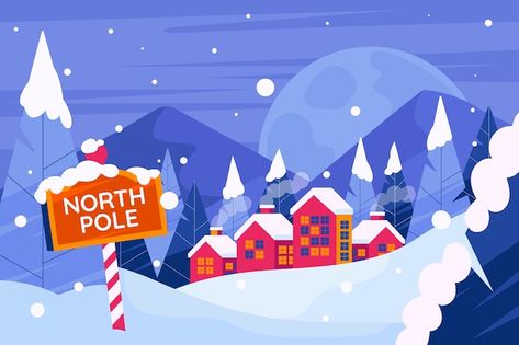 Vector gratuito fondo plano del polo nor... | Free Vector #Freepik #freevector #invierno #polo-norte #fondo-invierno #frio North Pole Background, Pastel Chocolate, Pole Nord, North Pole, Graphic Resources, Vector Free, Quick Saves, Design, Art