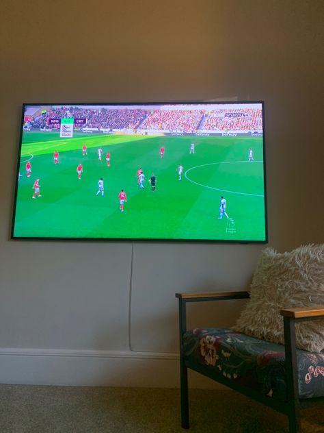 football, tv, living room, front room Tv Sports Room, Living Room With Tv, Tv Living Room, Room With Tv, Tv Sport, Sports Room, Living Room Tv, Tv Room, Front Room