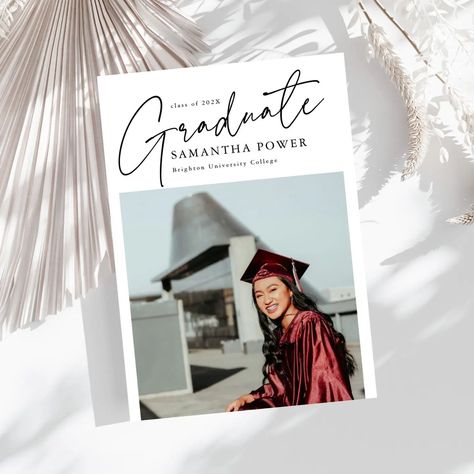 Modern Graduation Announcements Invitations @zazzle #graduation2024 #graduation #grafuationparty #graduationannouncements #graduationinvitations #zazzlemade #zazzledesigner #hellenadesigns Diy Graduation Cards, College Graduation Announcements, Graduation Announcement Cards, Photo Graduation Announcement, Grad Invitations, Graduation Invitation, Graduation Announcement, Graduation Celebration, Graduation Party Invitations