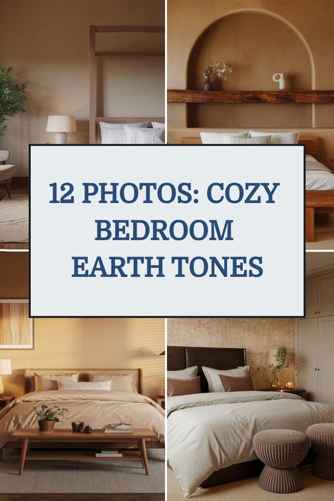 12 Photos: Cozy Bedroom Earth Tones Bedroom With Earth Tones, Natural Bedroom Decor Earth Tones, Bedroom Earth Tones, Earth Tones Bedroom, Bedroom Attic Ideas, Boys Space Bedroom, Dark Wooden Furniture, Boys Dinosaur Bedroom, Earth Tone Bedroom