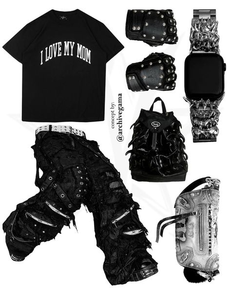 Happy mother’s day gamas 🦇 Follow @archivegama for more! γ - Shirt - I love my mom by @ilovemymom γ - Pants -Black Monster Pants by @uniz.lab γ - Rave Bag - Rave Bag painted by @phenxtype γ - Boots - ANKLE BOOT BLACK TOWER WITH LACES M-106-S1 by @newrock γ - Watch - Dragon scales Apple Watch bracelets out by @47.7.7.79 γ - Bag - Bug bags by @craigmorrison.studio γ - Gloves - Kadoya HAMMER Armored Stud Leather Gloves by Kadoya Hammer Rave Bag, Black Tower, Black Monster, Watch Bracelets, I Love My Mom, Love My Mom, Apple Watch Bracelets, Dragon Scales, Outfits Y2k