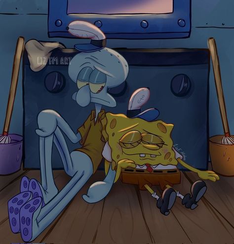 Spongebob And Squidward, Bob Sponge, Spongebob Funny Pictures, Spongebob Squidward, 30 Day Art Challenge, Spongebob Pics, Cartoon Characters As Humans, Spongebob Cartoon, Spongebob Drawings