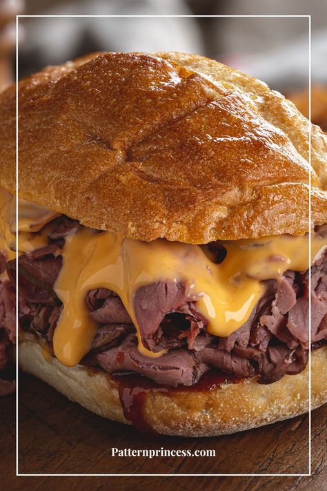 Beef And Cheddar Sandwich, Arbys Beef And Cheddar, Cheddar Sandwich, Beef And Cheddar, Roast Beef And Cheddar, Farmhouse Recipes, Beer Cheese Dip Recipe, Slow Cooker Times, Sliced Roast Beef