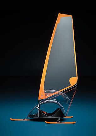 Red Dot Design Award: The SWOOSH Snowsailer Kite Buggy, Land Sailing, Red Dot Design, Frozen Lake, Snow And Ice, Dot Design, Red Dots, Side Mirror, Winter Sports