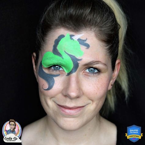 Easy Halloween Zombie Unicorn Face Paint: Step by Step Tutorial Face Painting For Beginners, Face Paint Step By Step, Unicorn Face Paint, Zombie Face Paint, Easy Halloween Face Painting, Paint Step By Step, Zombie Unicorn, Makeup Themes, Zombie Face